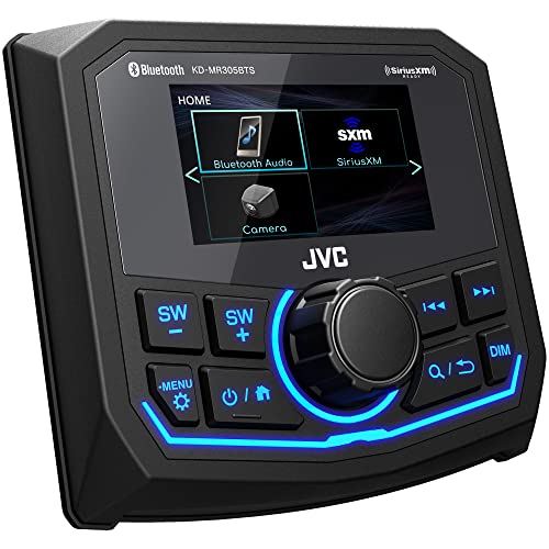 JVC KD-MR305BTS Marine Guage Receiver Weatherproof, 2.7 Inch LCD, Built in Amplifer, Bluetooth, Digital Media MP3 Player, No CD Player, USB Port, AM/FM/Weather Band Tuner, Rear Camera Input JVC KD-MR305BTS Marine Guage Receiver Weatherproof, 2.7 Inch LCD, Built in Amplifer, Bluetooth, Digital Media MP3 Player, No CD Player, USB Port, AM/FM/Weather Band Tuner, Rear Camera Input